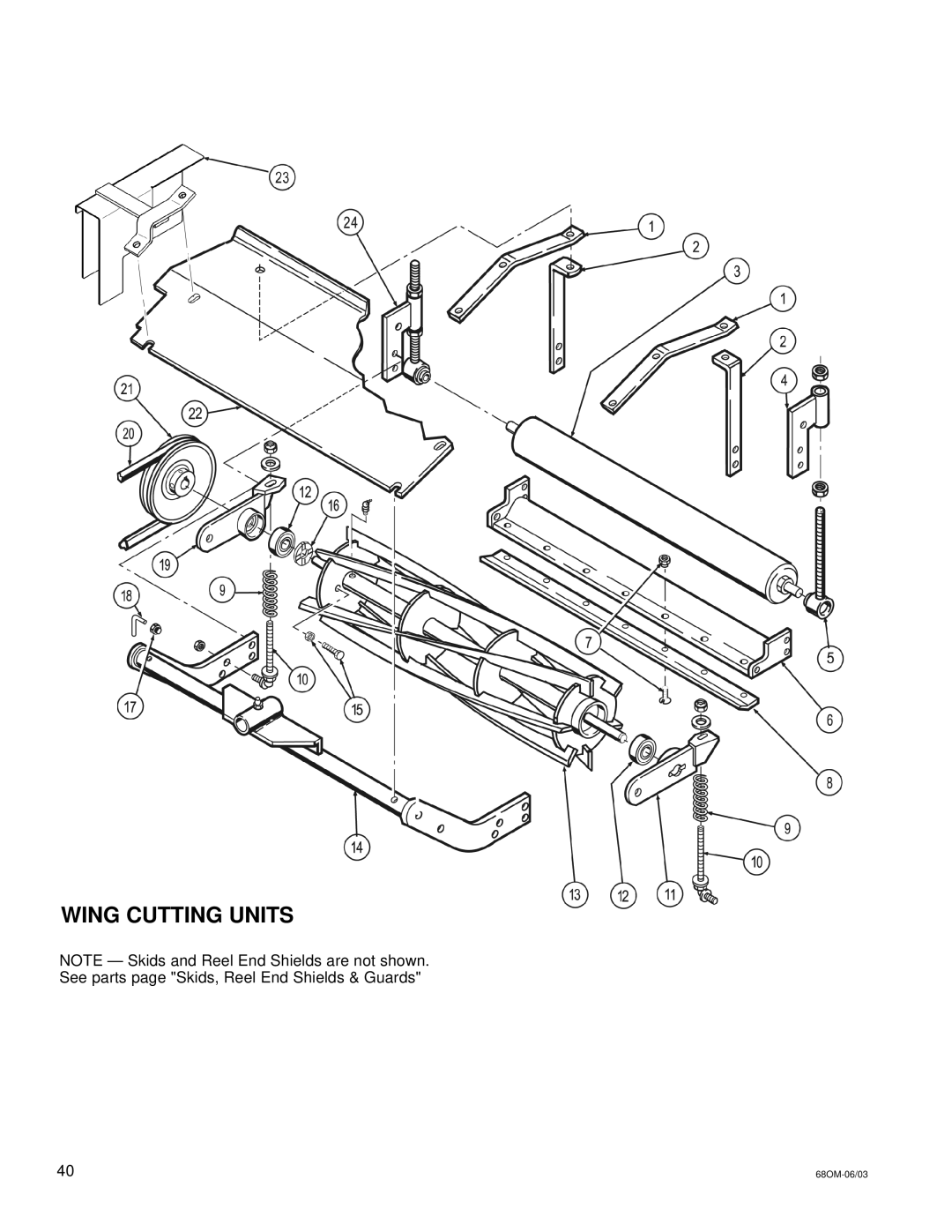 National Mower 68 SR, 68 DL owner manual Wing Cutting Units 