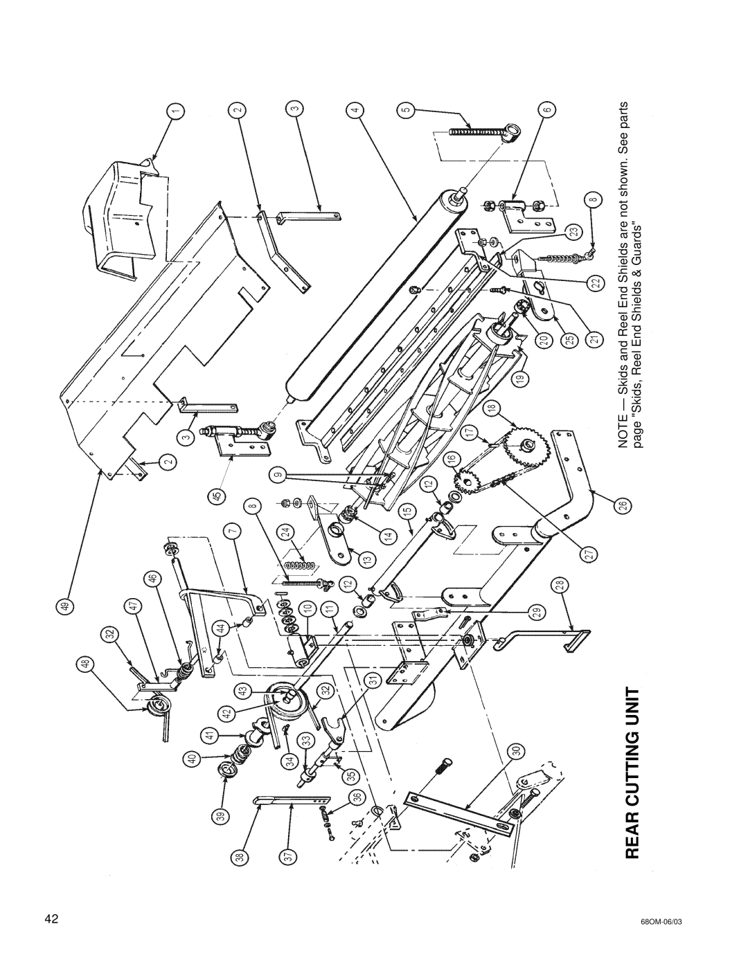 National Mower 68 SR, 68 DL owner manual Rear Cutting Unit 