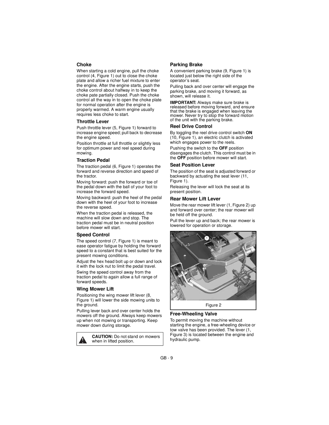 National Mower 99500500-8400 manual Choke 