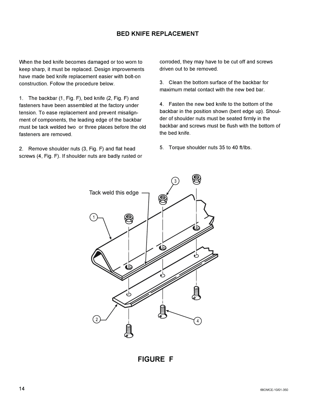 National Mower DL 68, SR 68 owner manual Figure F 