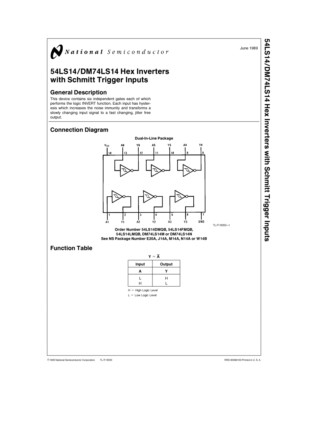 National Products Inverter manual General Description, Connection Diagram, Function Table 