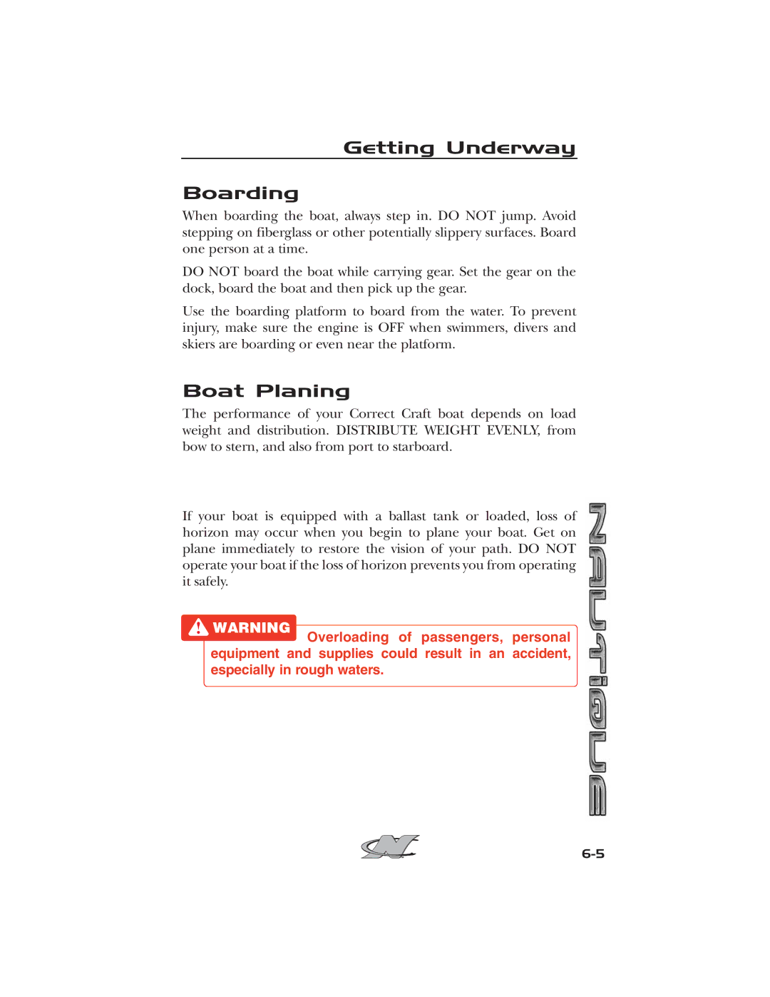 Nautique 2008 70141 manual Getting Underway Boarding, Boat Planing 