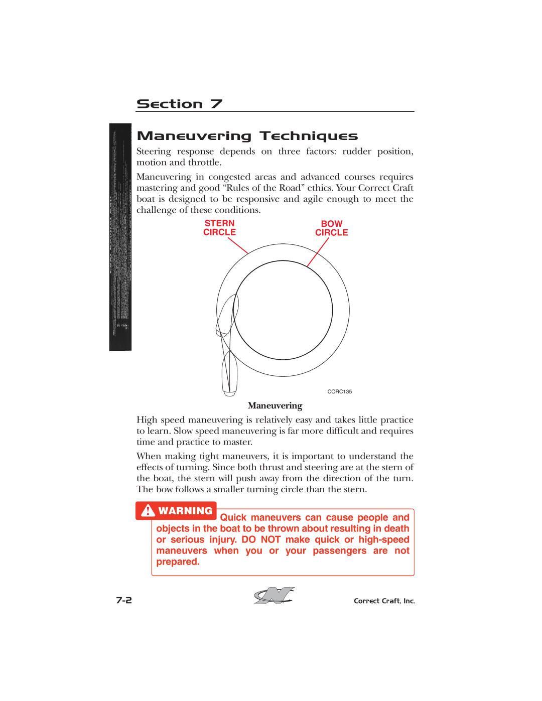 Nautique 2008 70141 manual Section Maneuvering Techniques 