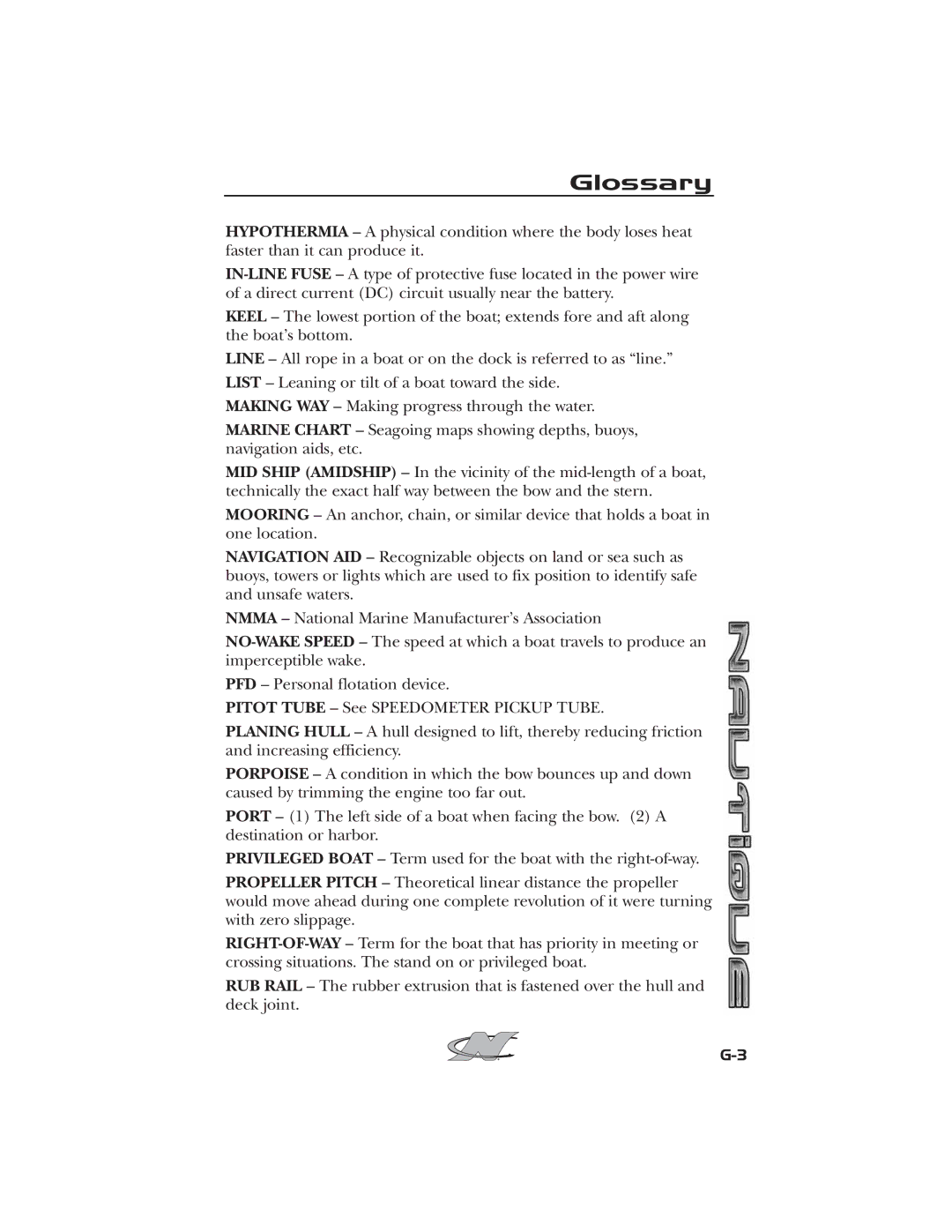 Nautique 2008 70141 manual Glossary 