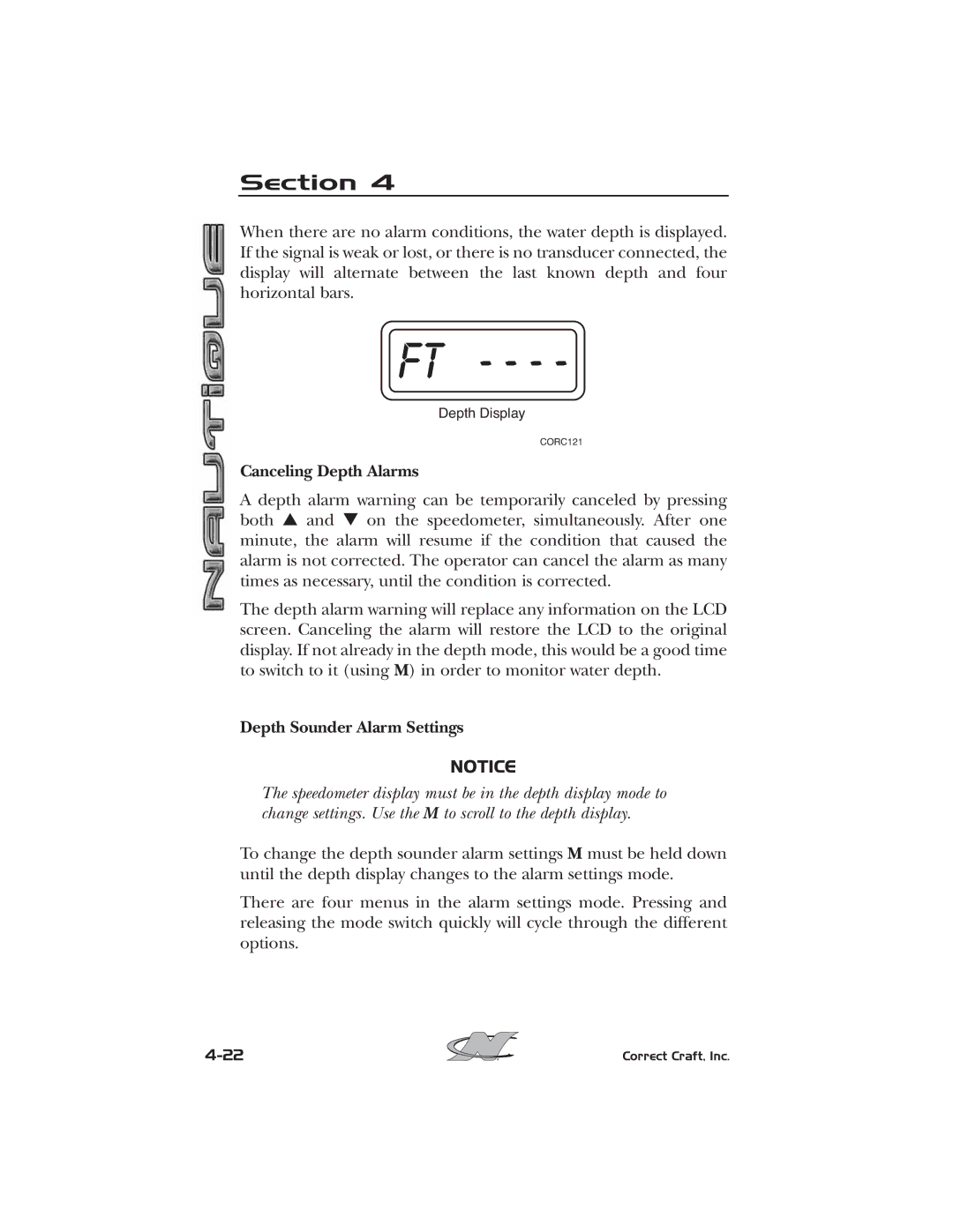 Nautique 2008 70141 manual Canceling Depth Alarms, Depth Sounder Alarm Settings 