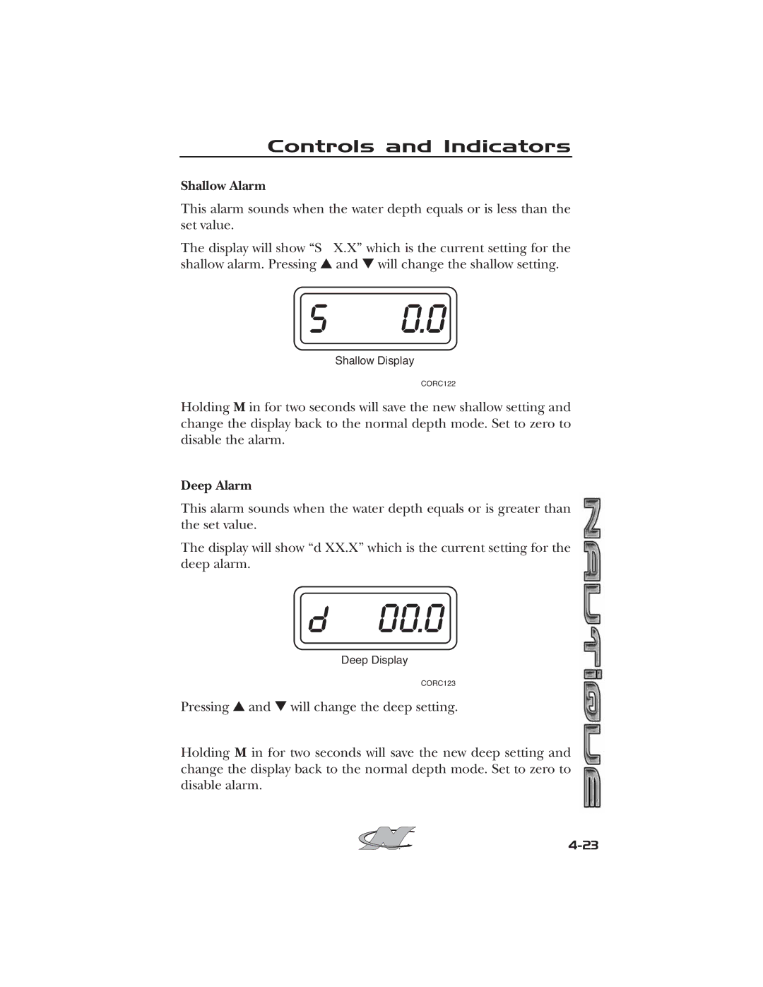 Nautique 2008 70141 manual Shallow Alarm, Deep Alarm 