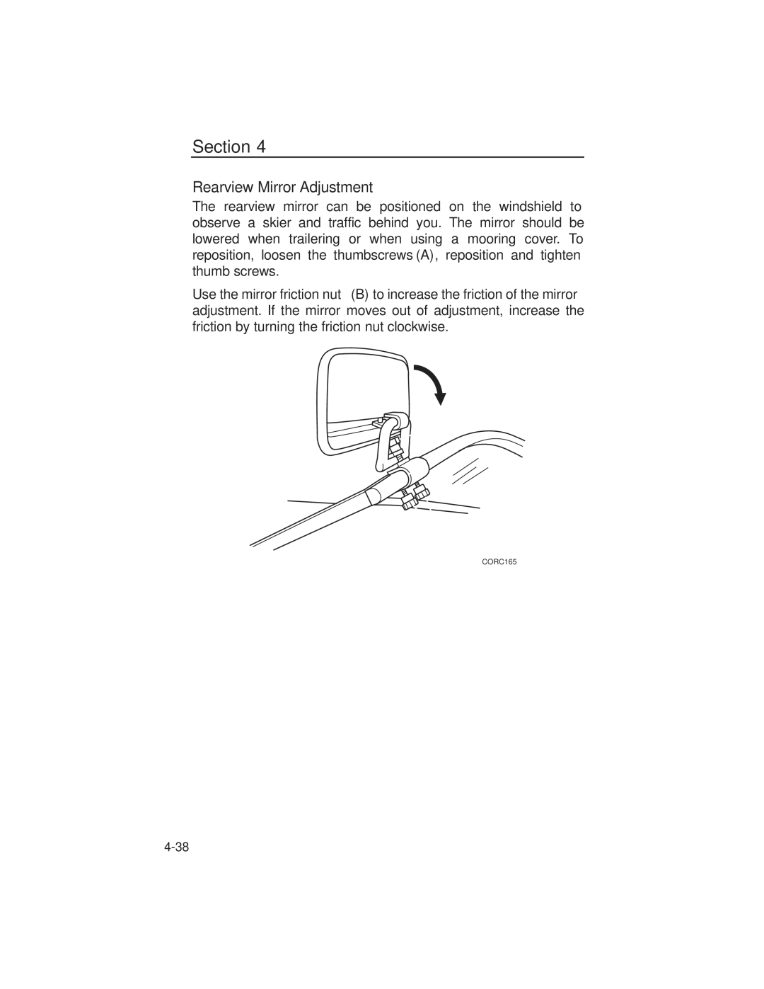 Nautique 90490 manual Rearview Mirror Adjustment 