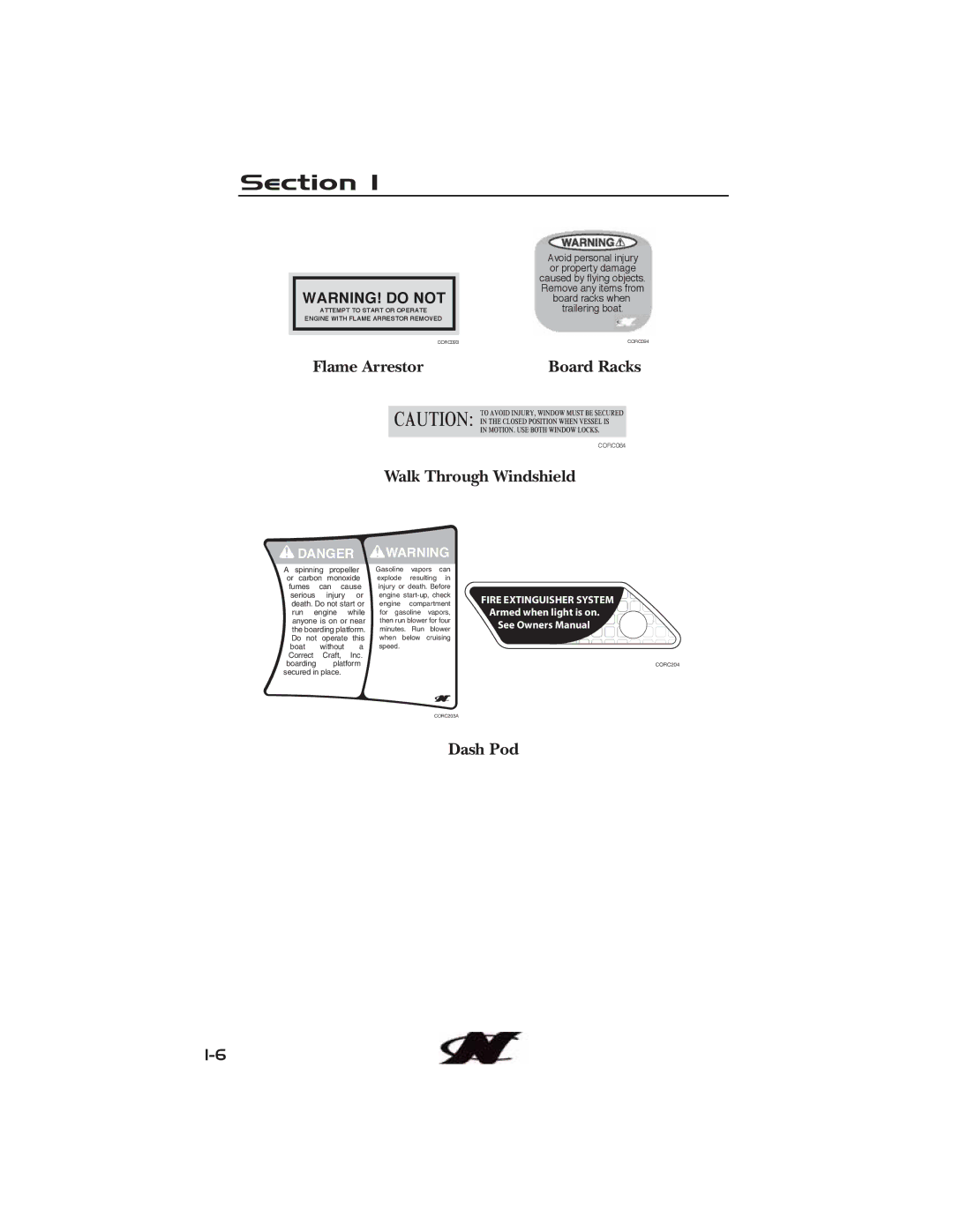 Nautique 90490 manual Flame Arrestor, Walk Through Windshield, Dash Pod 