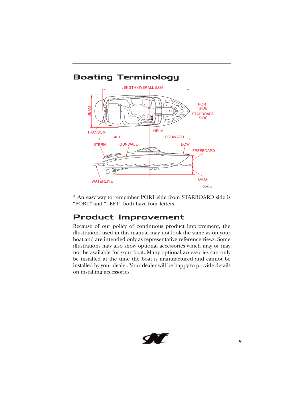 Nautique 90490 manual Boating Terminology, Product Improvement 