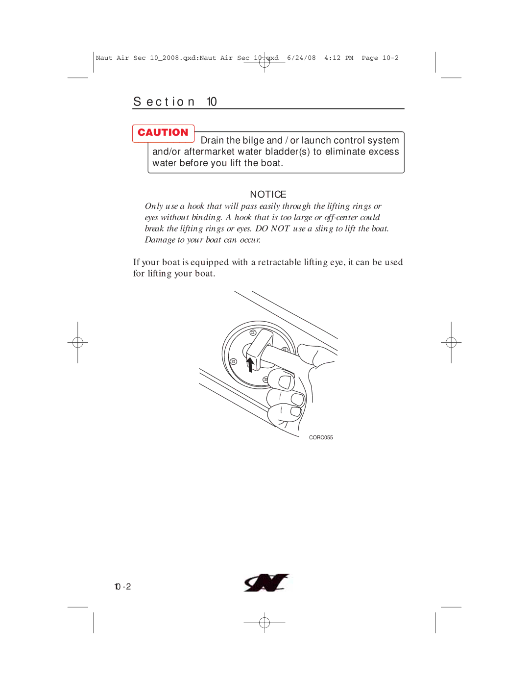 Nautique aire crossover, 80128 manual 10-2 