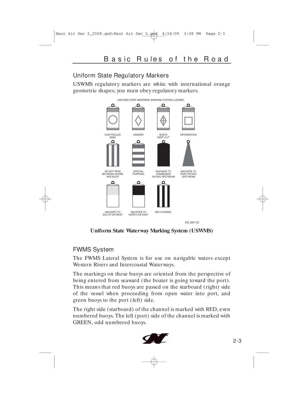 Nautique 80128, aire crossover manual Uniform State Regulatory Markers, Fwms System 