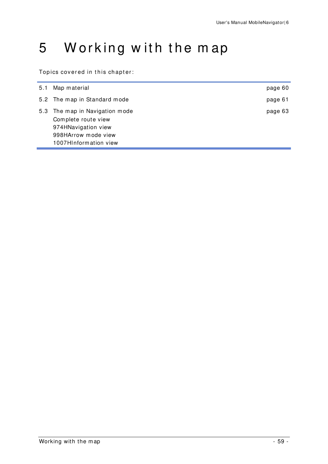 Navigon MN 6 user manual Working with the map, Topics covered in this chapter 