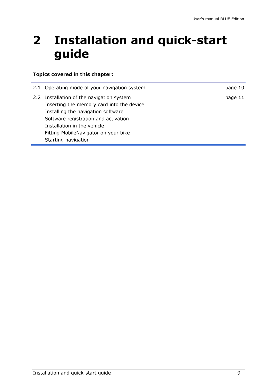 Navigon MN4 user manual Installation and quick-start guide 