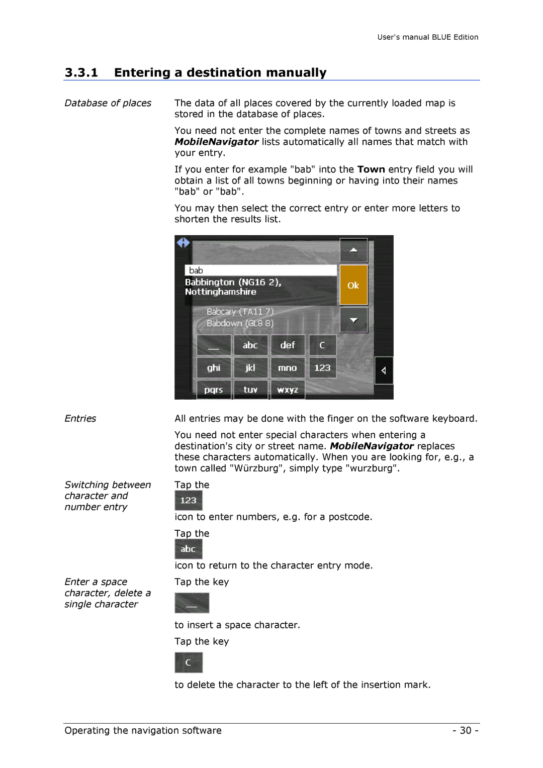 Navigon MN4 user manual Entering a destination manually 