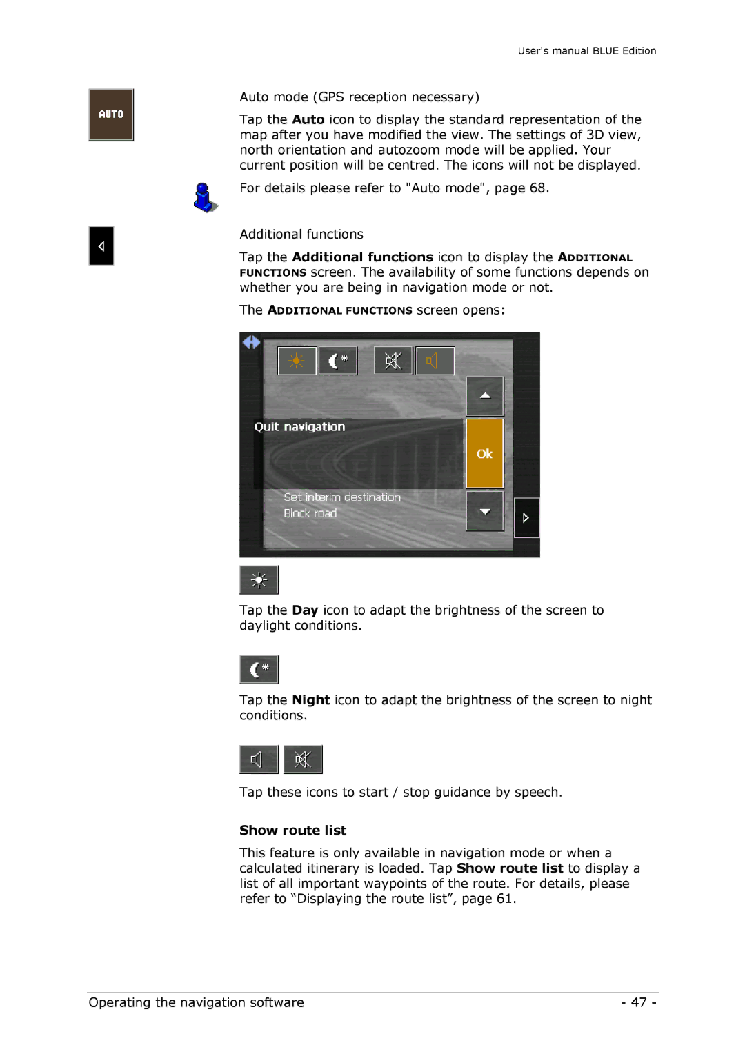 Navigon MN4 user manual Show route list 