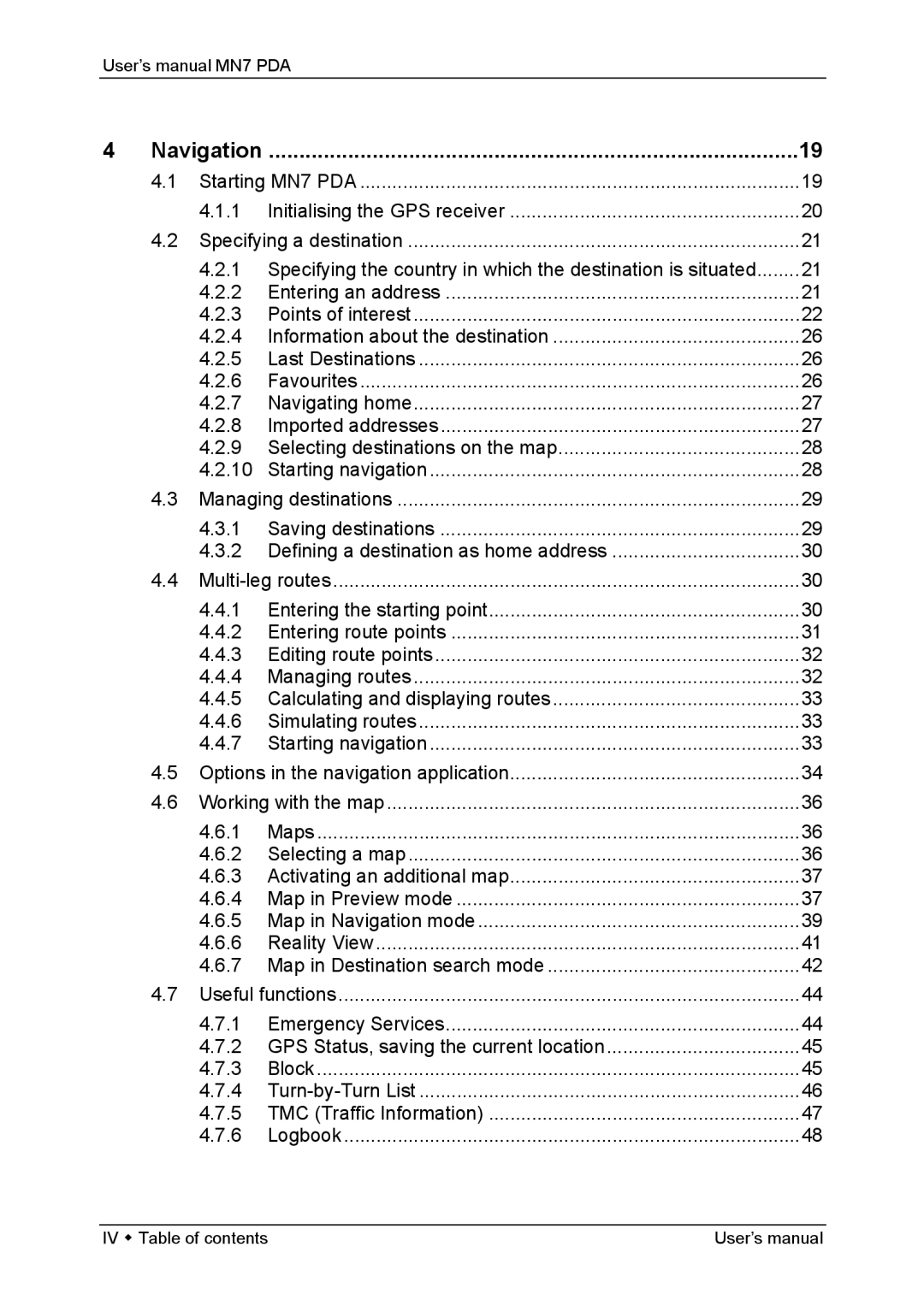 Navigon MN7 user manual Navigation, Specifying a destination 