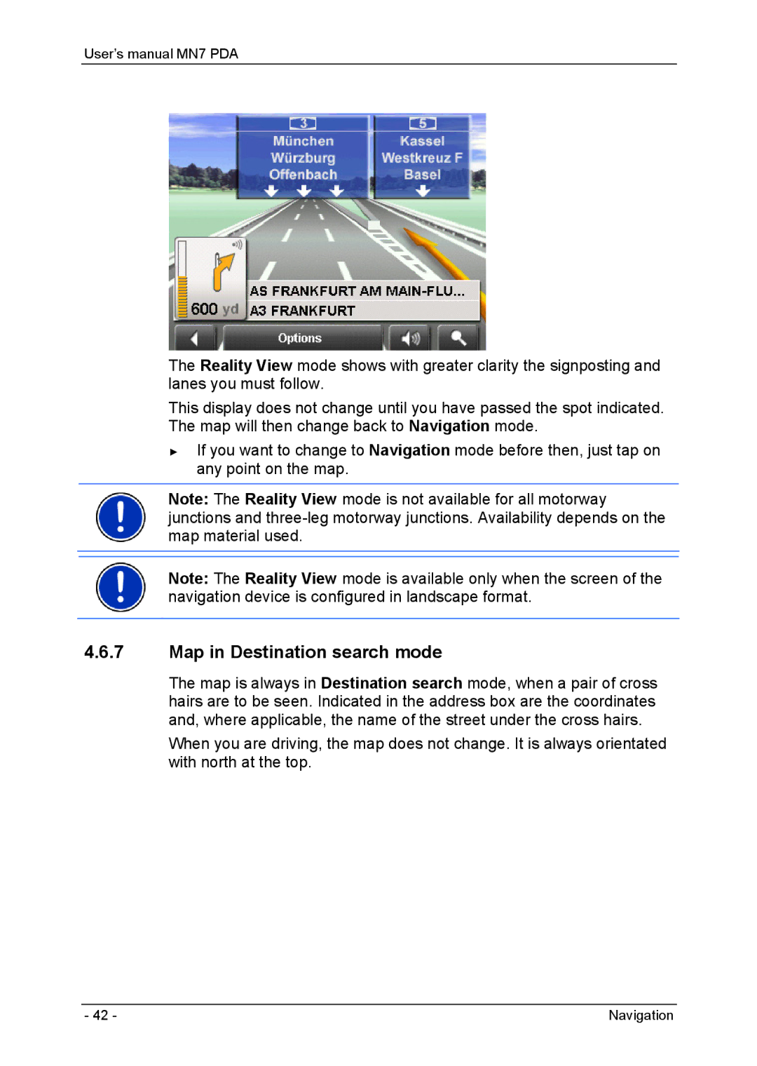 Navigon MN7 user manual Map in Destination search mode 