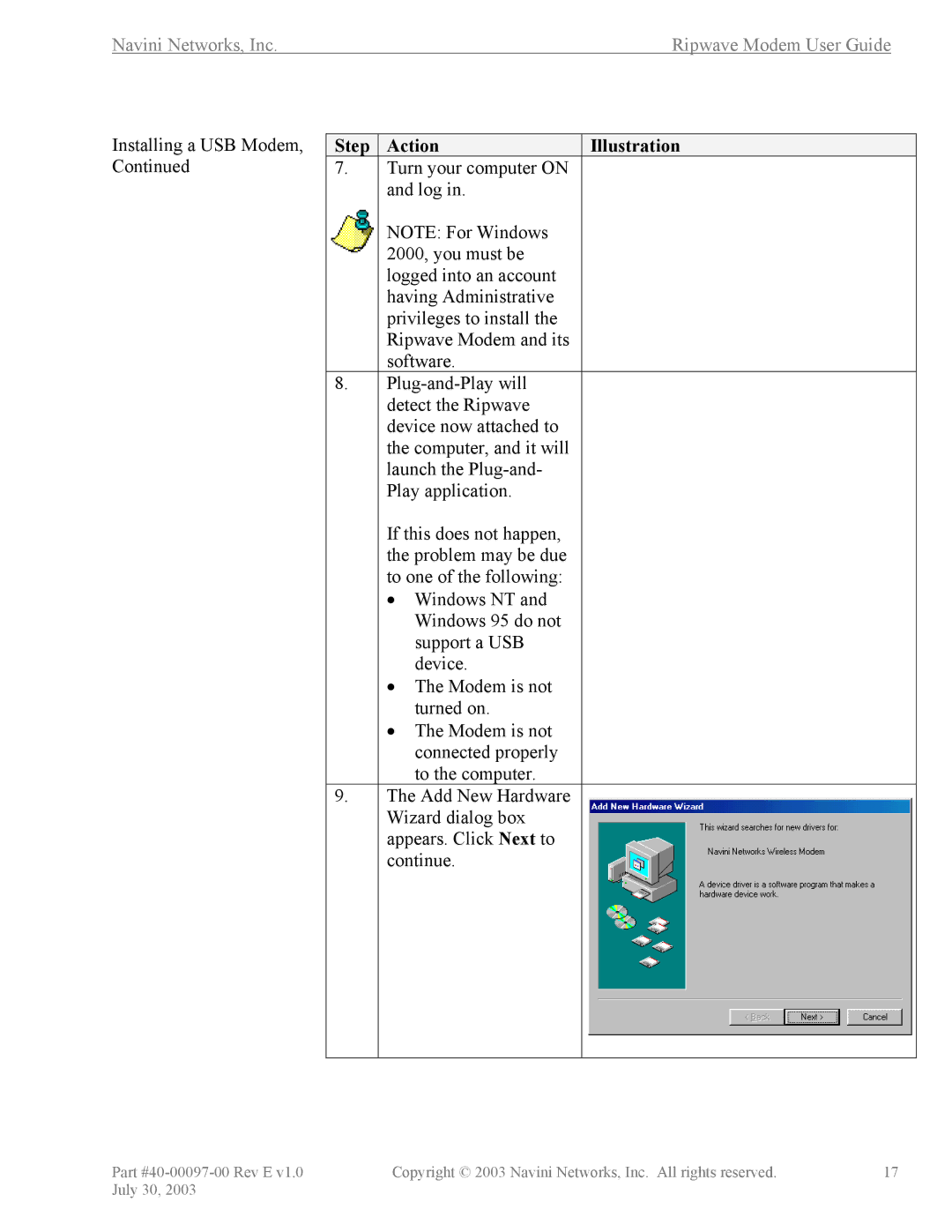 Navini Networks 40-00097-00 manual Step Action Illustration 