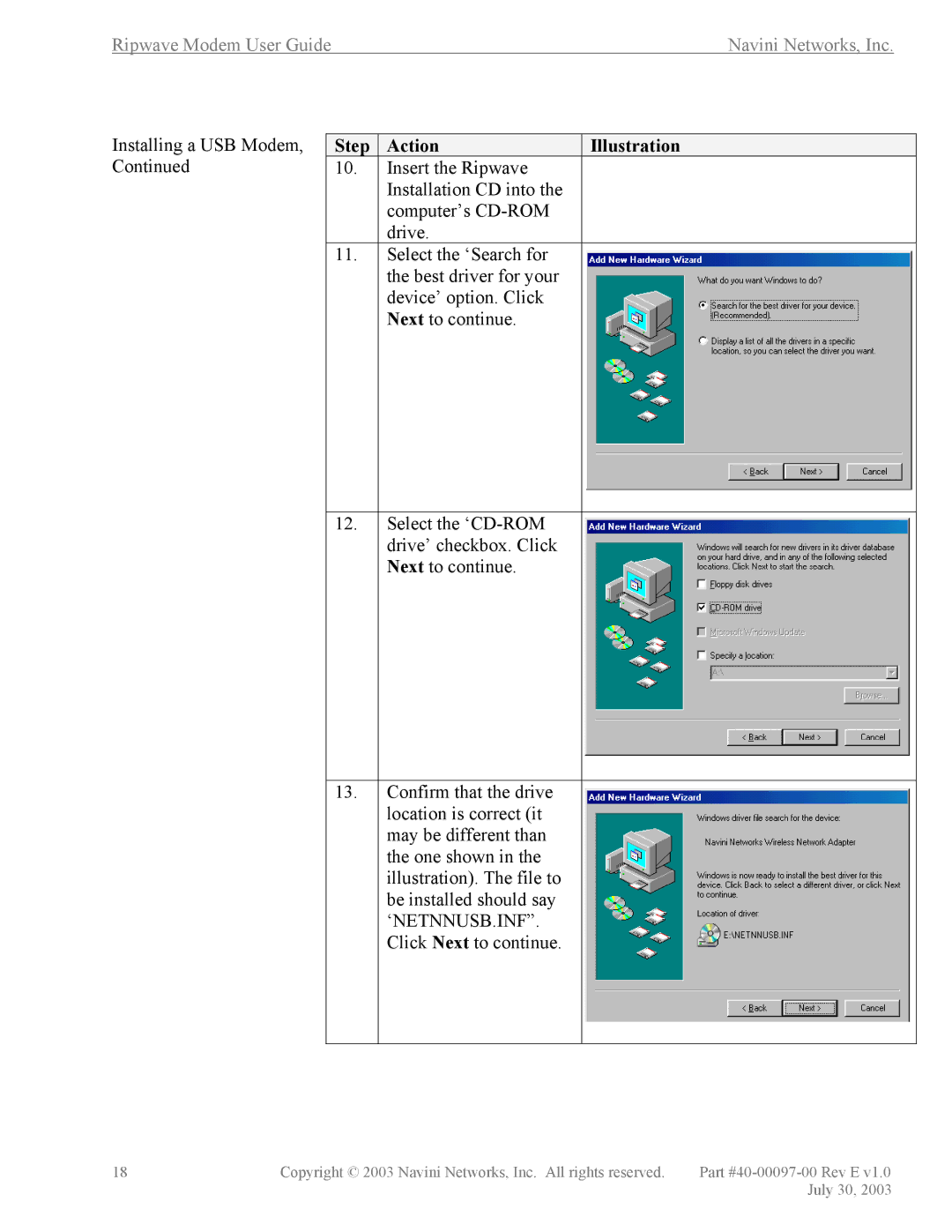 Navini Networks 40-00097-00 manual ‘Netnnusb.Inf 