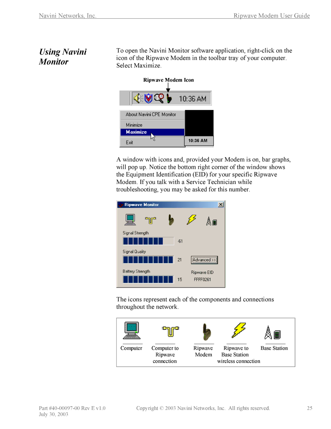 Navini Networks 40-00097-00 manual Using Navini Monitor 