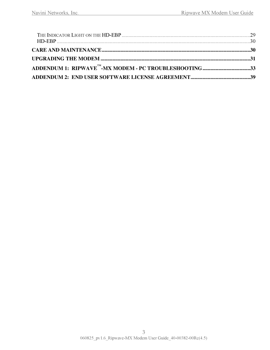 Navini Networks manual Navini Networks, Inc Ripwave MX Modem User Guide 