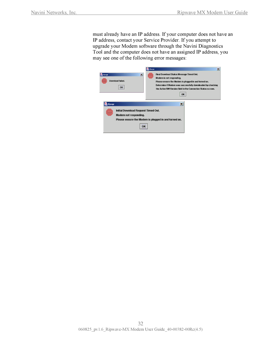 Navini Networks manual Navini Networks, Inc Ripwave MX Modem User Guide 