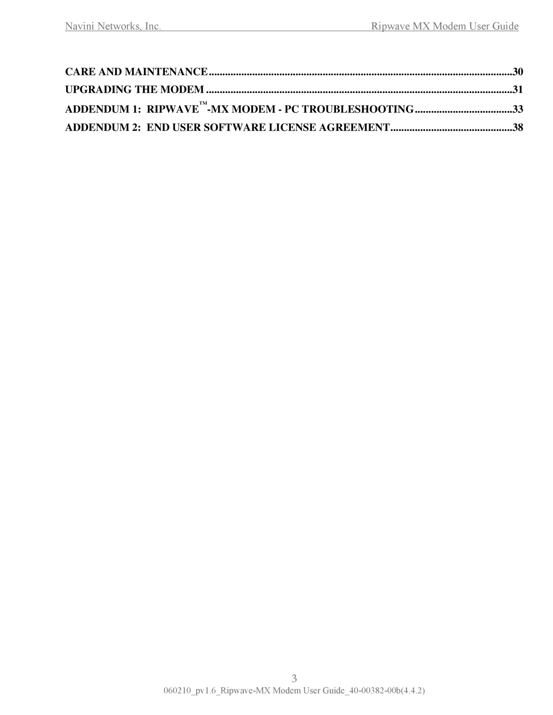 Navini Networks manual Navini Networks, Inc Ripwave MX Modem User Guide 