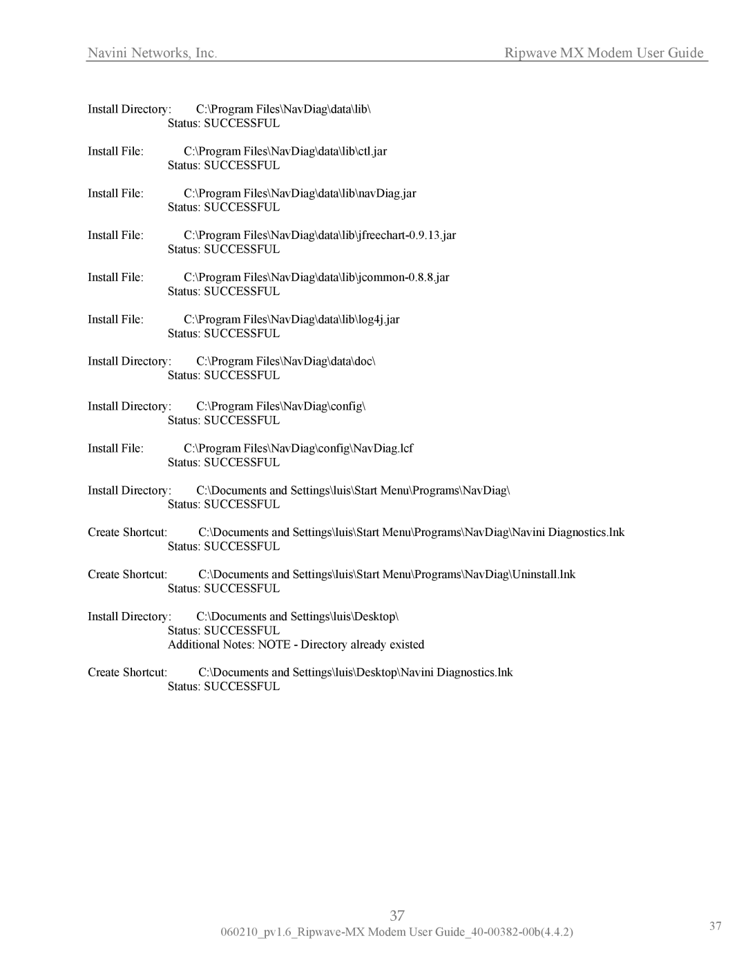 Navini Networks manual Navini Networks, Inc Ripwave MX Modem User Guide 