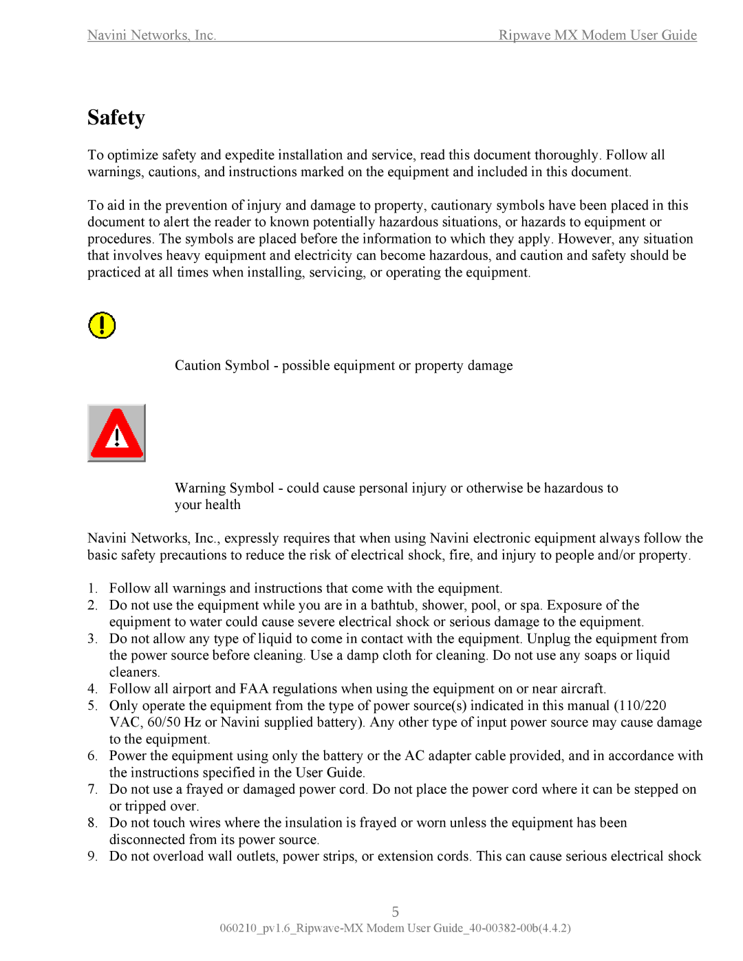 Navini Networks Ripwave manual Safety 