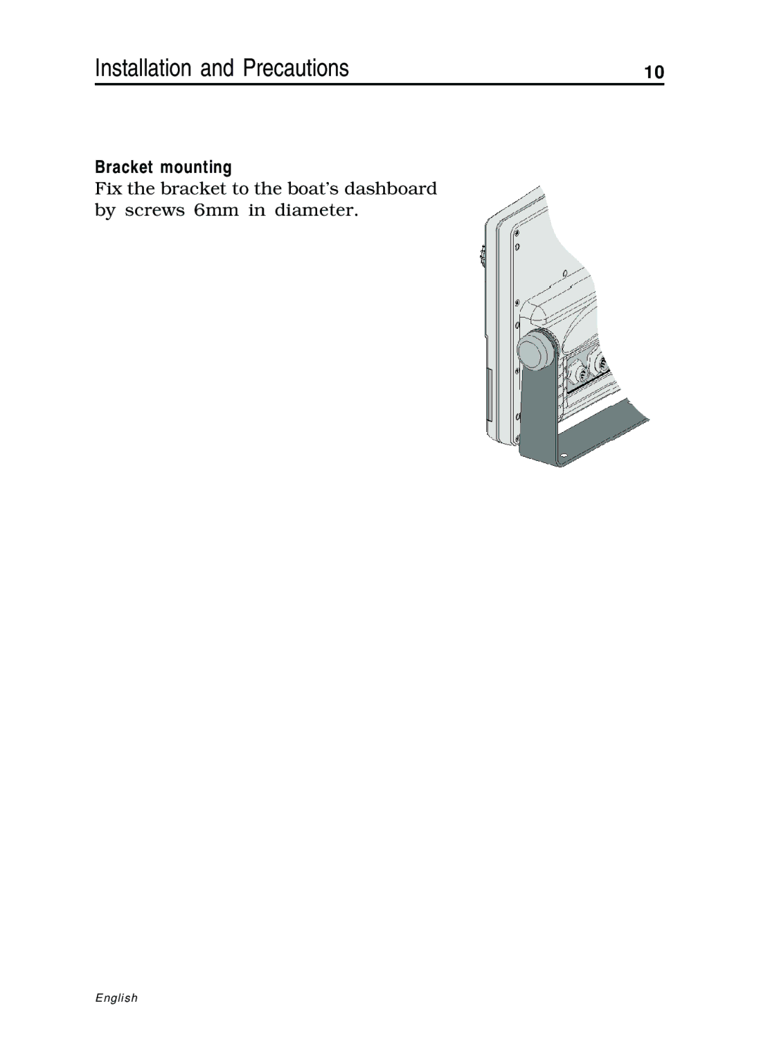 Navionics 10C, 11C manual Bracket mounting 