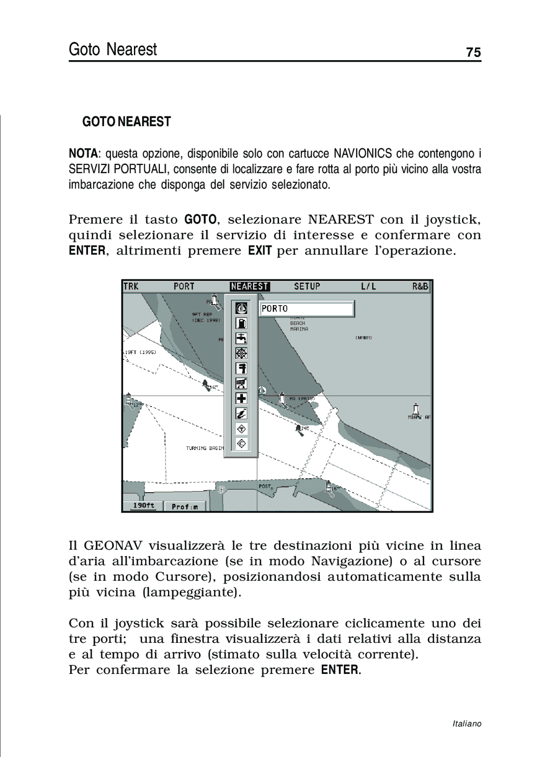 Navionics 11C, 10C manual Goto Nearest 