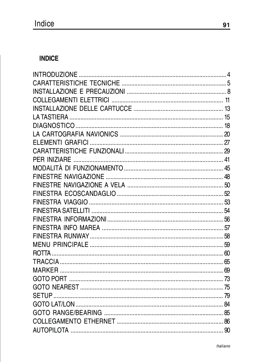 Navionics 11C, 10C manual Indice 