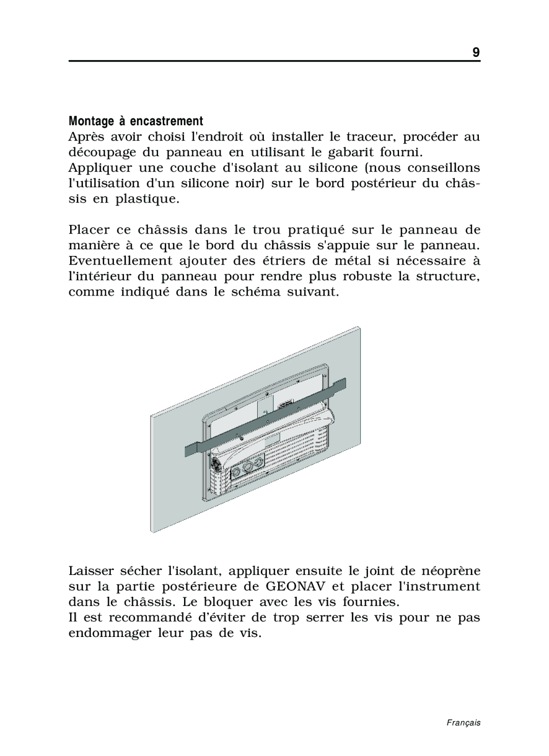 Navionics 11C, 10C manual Montage à encastrement 