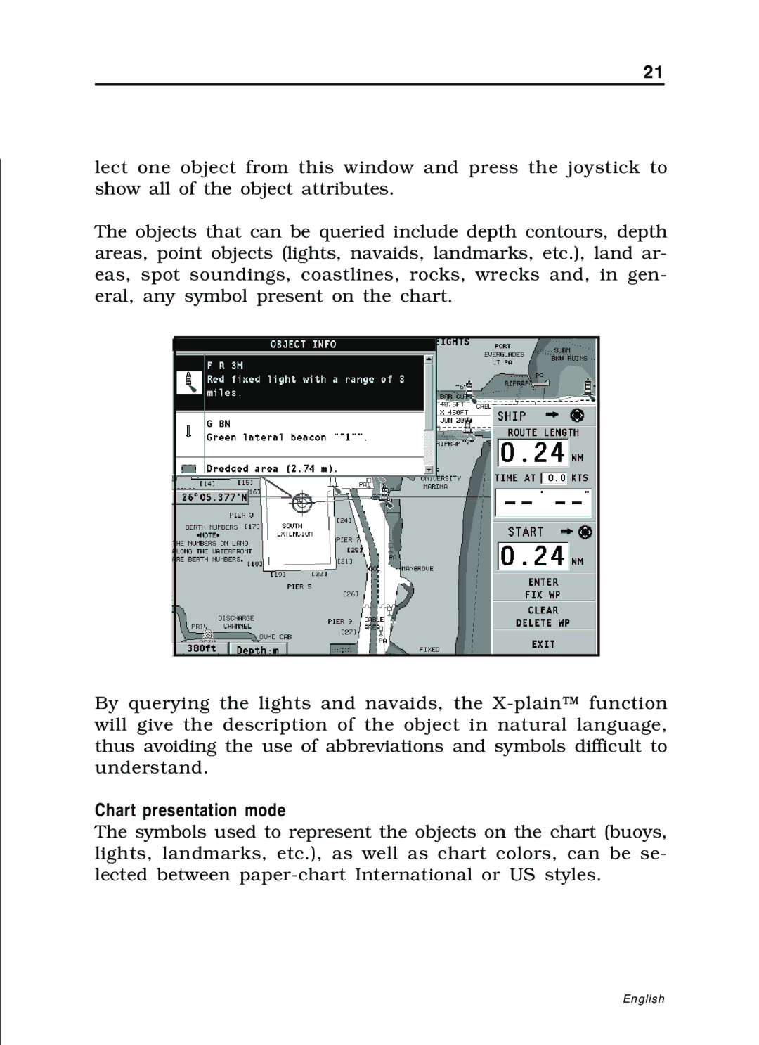 Navionics 11C, 10C manual Chart presentation mode 