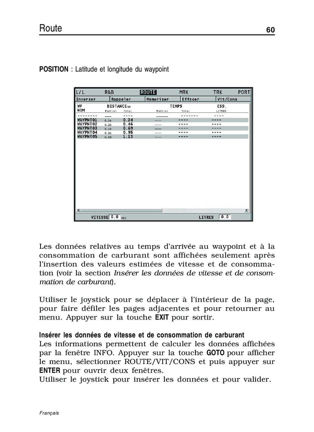 Navionics 10C, 11C manual Position Latitude et longitude du waypoint 