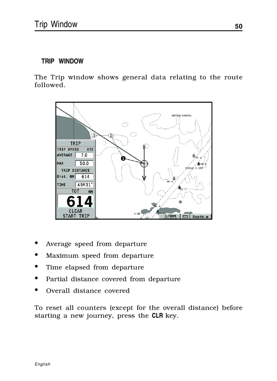 Navionics 10C, 11C manual Trip Window 