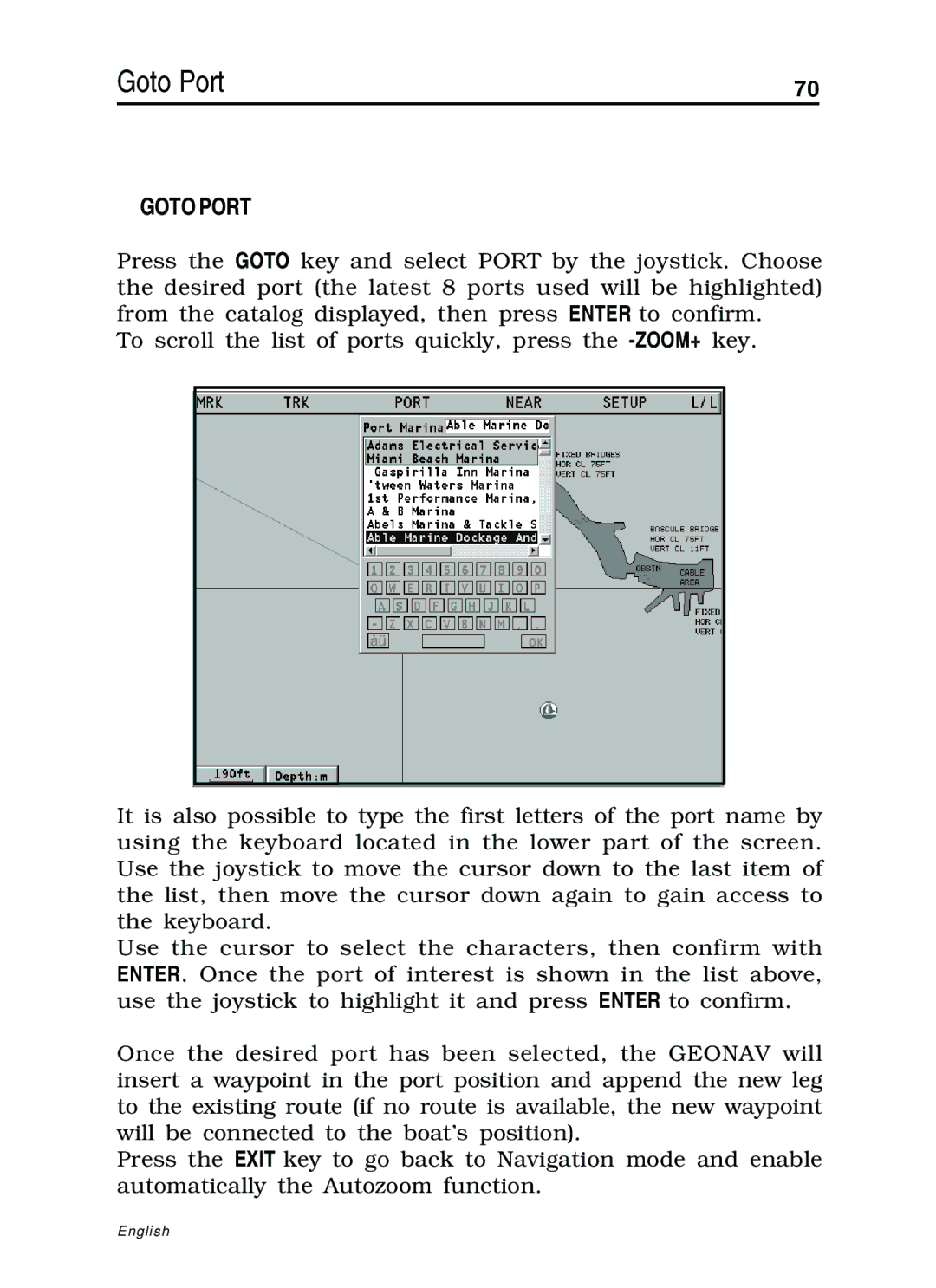 Navionics 10C, 11C manual Goto Port 