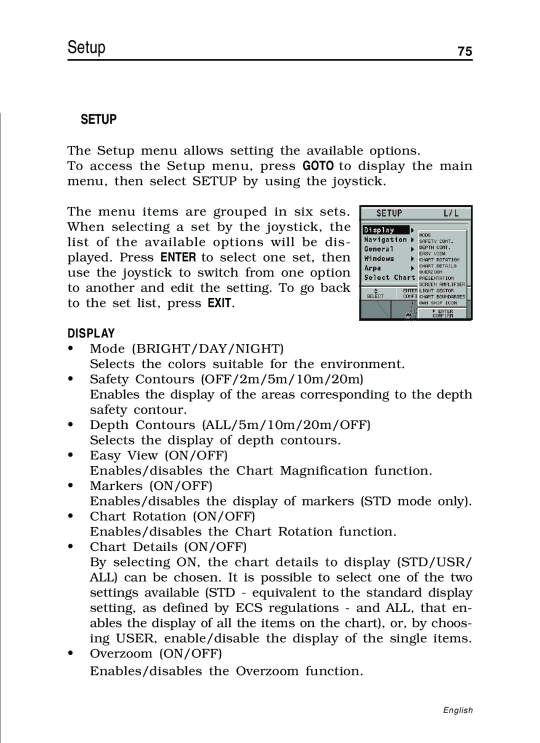 Navionics 11C, 10C manual Setup, Display 