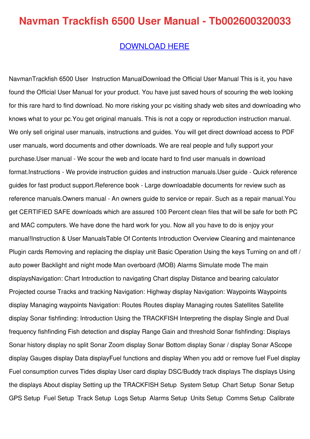 Navman 6500 user manual Download Here 