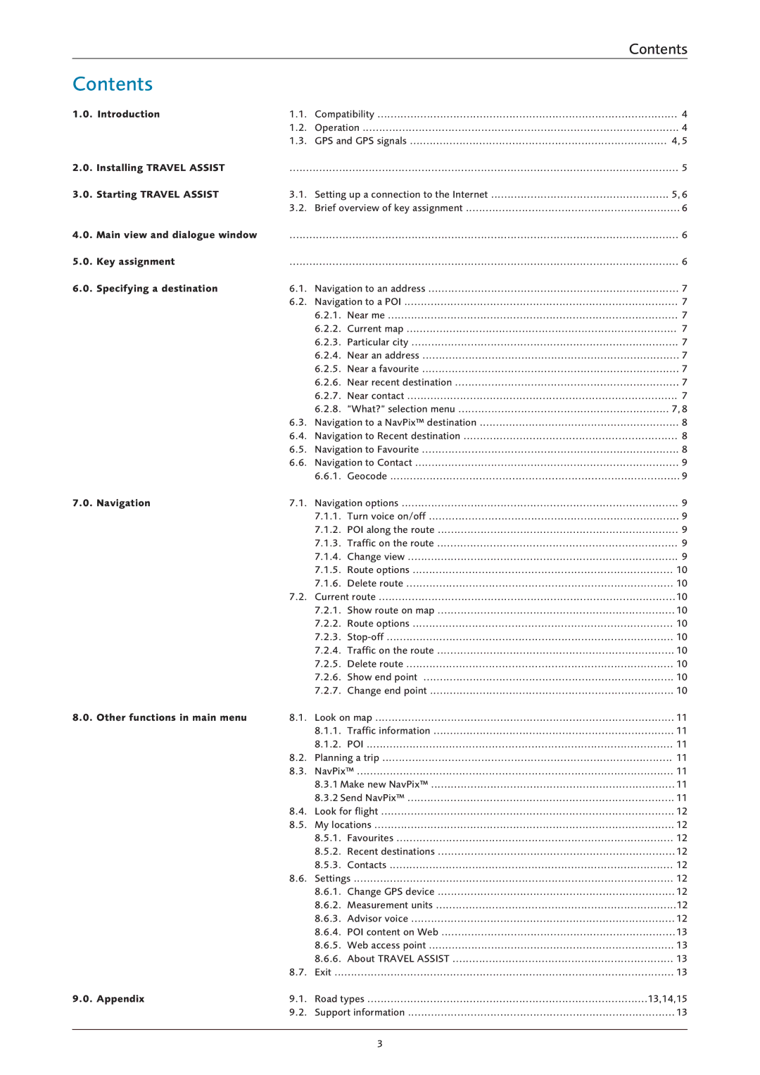 Navman S60 user manual Contents 