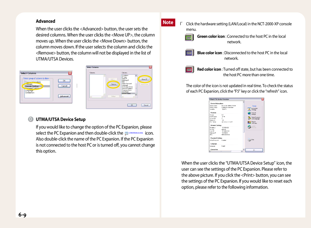 NComputing L120, L200, L100 manual Advanced, UTMA/UTSA Device Setup, Menu, Network, Host PC more than one time 