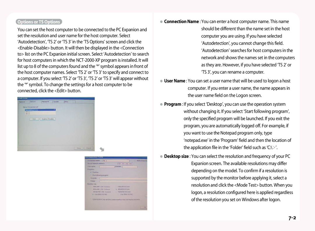 NComputing L120, L200, L100 manual Options or TS Options 