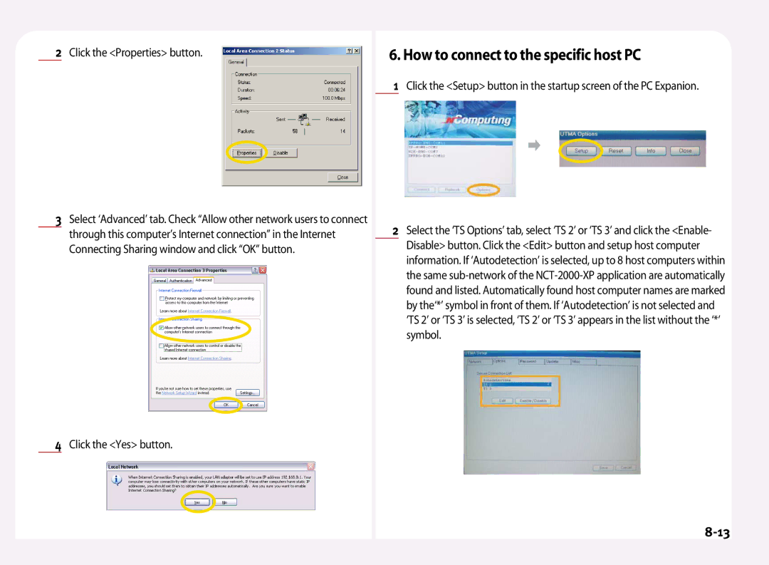 NComputing L200, L120, L100 manual How to connect to the specific host PC, Click the Yes button 