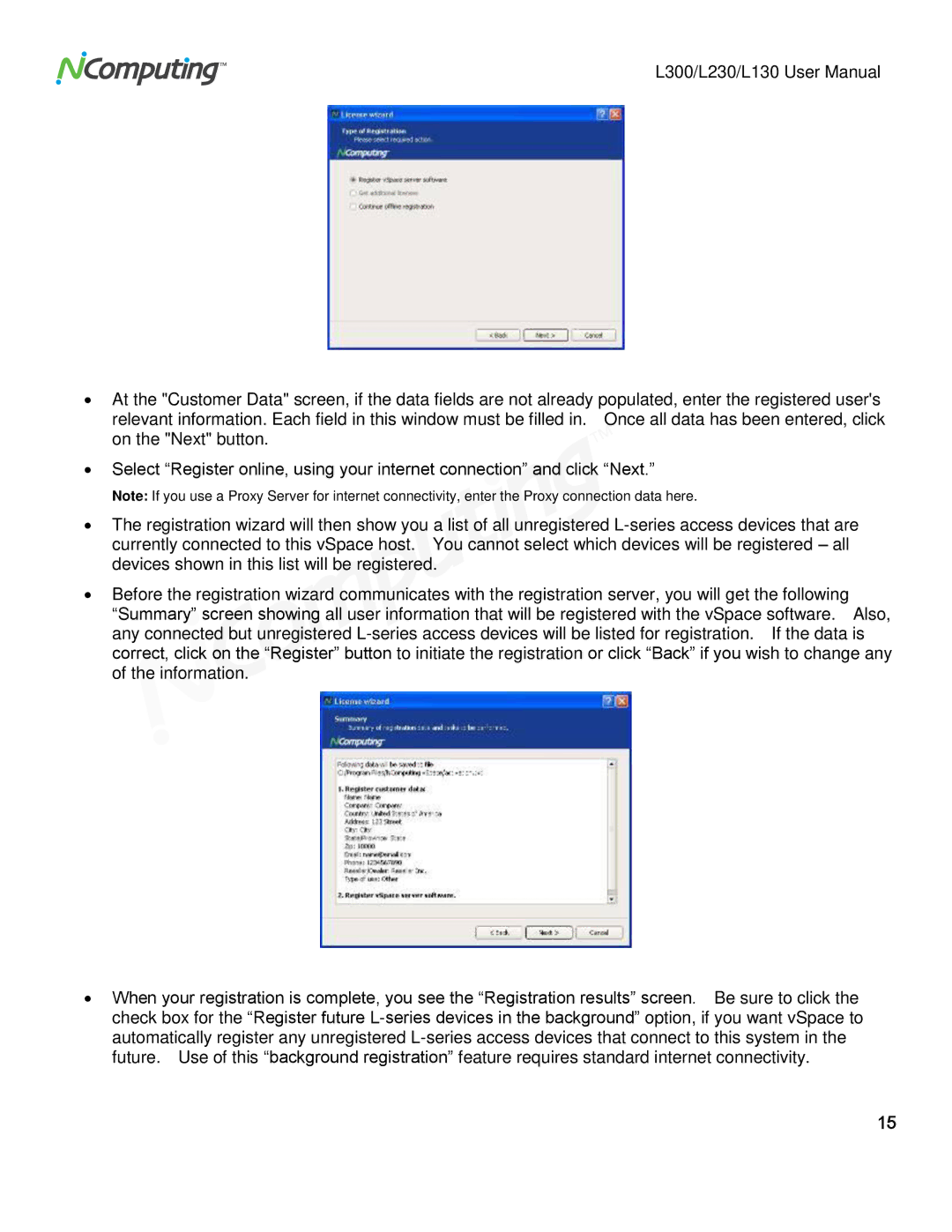 NComputing L230, L130, L300 user manual 