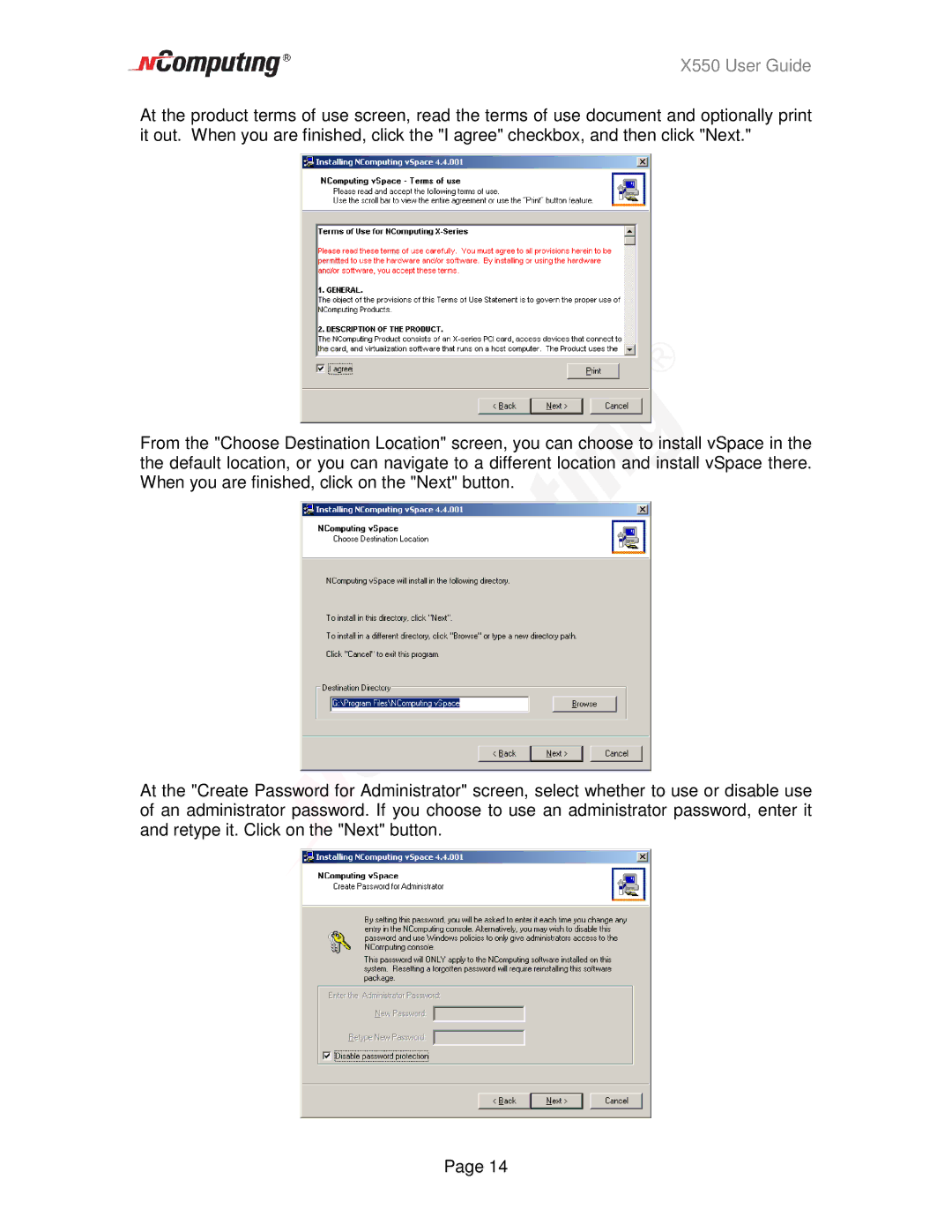 NComputing manual X550 User Guide 