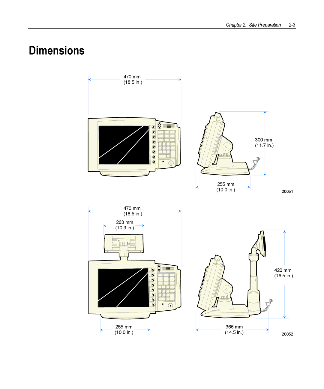 NCR 5953 manual Dimensions 