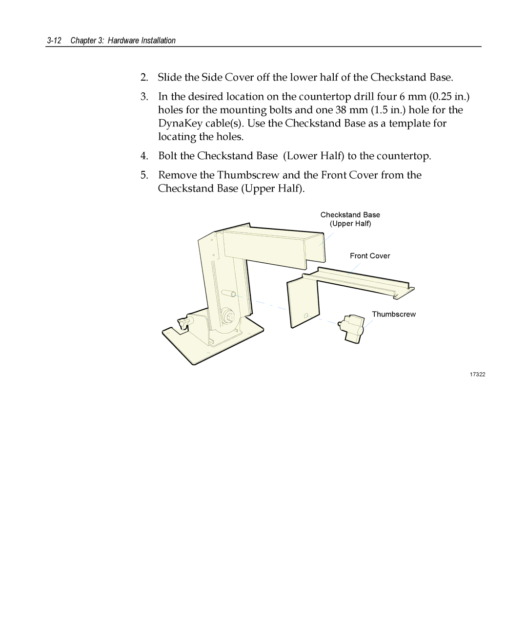 NCR 5953 manual Checkstand Base Upper Half Front Cover Thumbscrew 