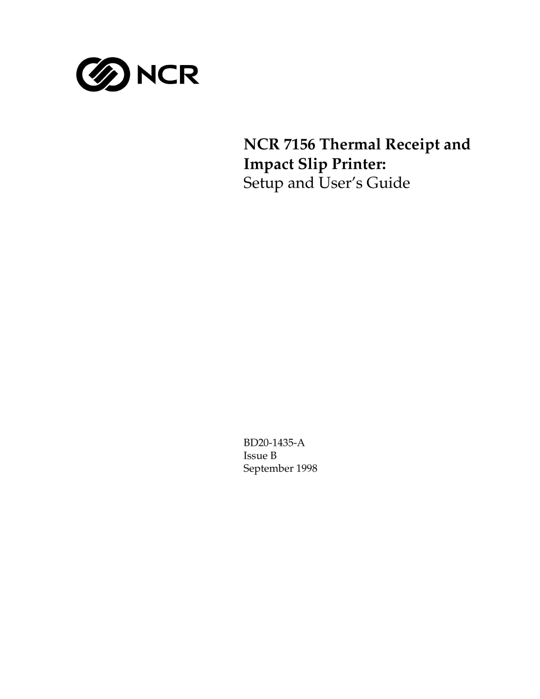 NCR manual NCR 7156 Thermal Receipt Impact Slip Printer 