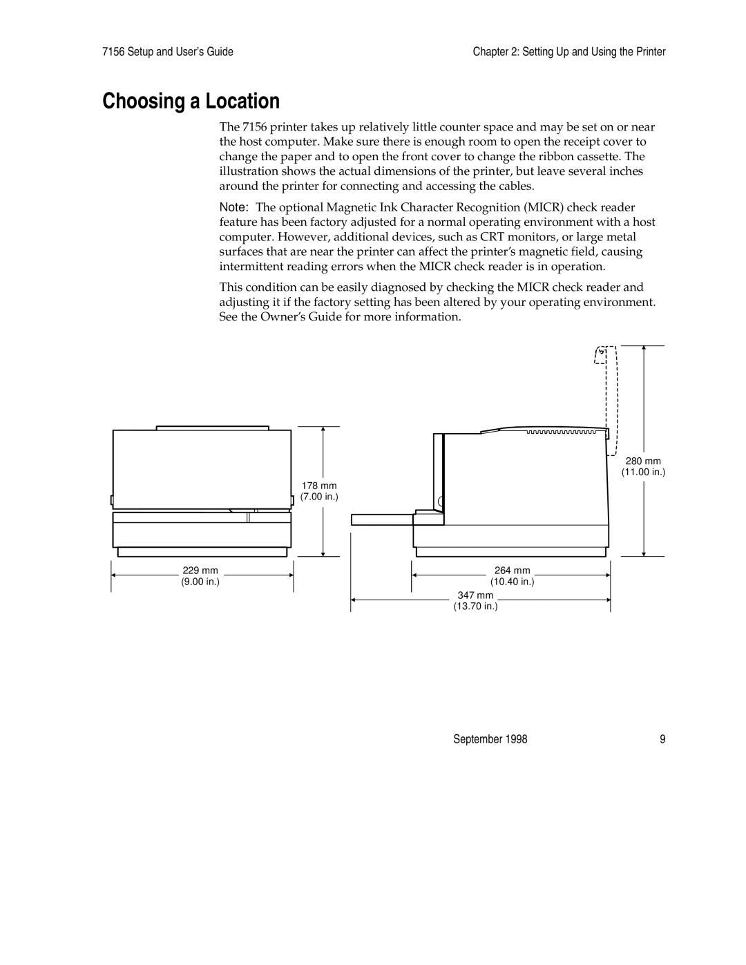 NCR 7156 manual Choosing a Location 