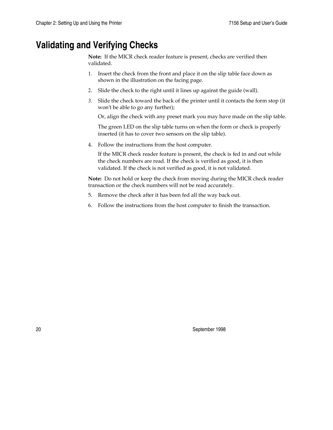 NCR 7156 manual Validating and Verifying Checks 